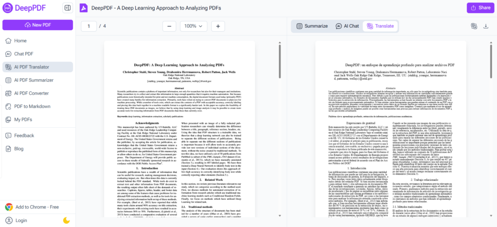 DeepPDF.ai – Best Overall AI PDF Translator for arXiv Papers
