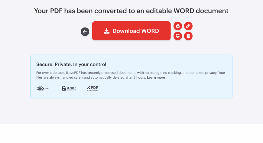 iLovePDF – Online Free PDF to Word Converter (No Installation Needed)
