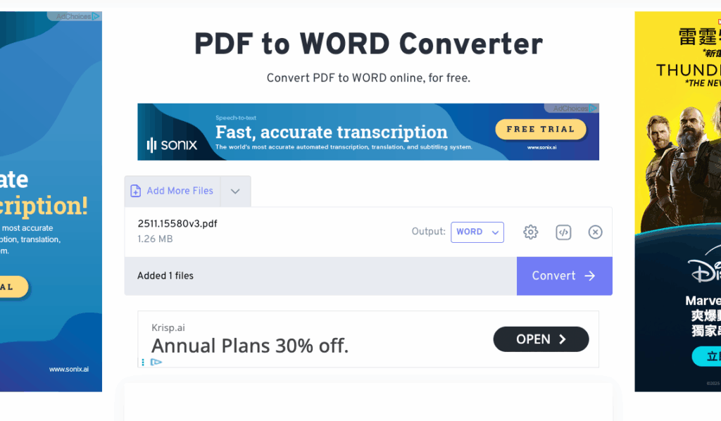 FreeConvert – Desktop Free PDF to Word Converter for Offline Access