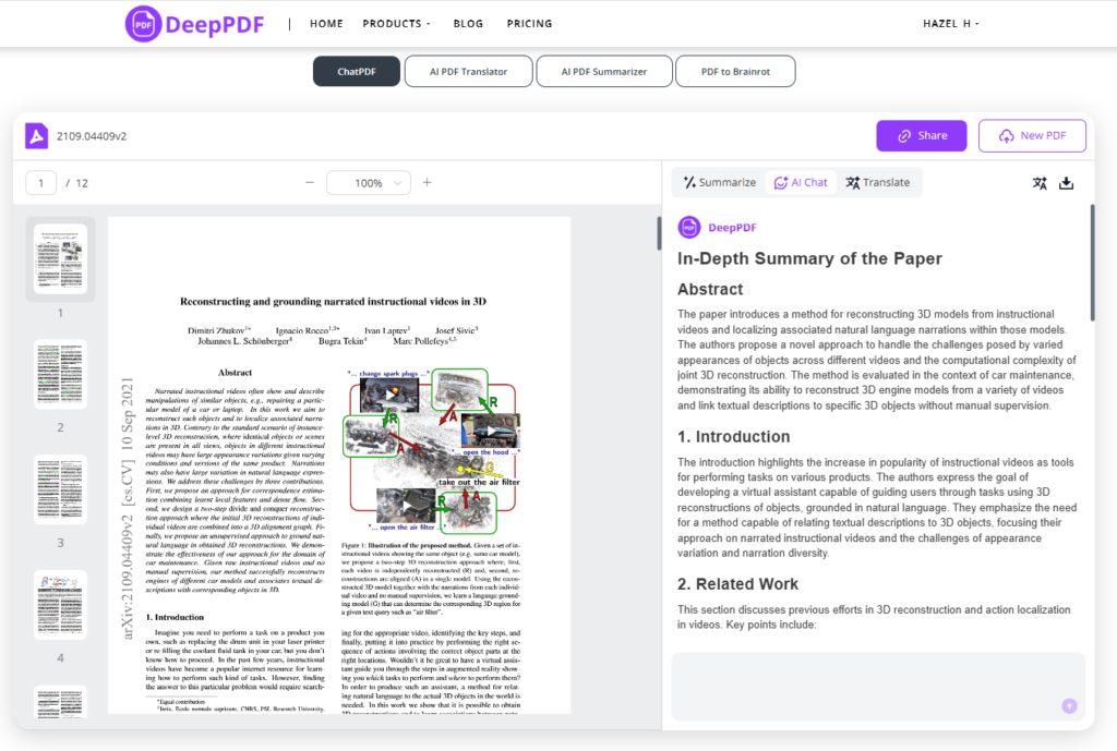 DeepPDF – The Best Free ChatPDF Alternative in 2025