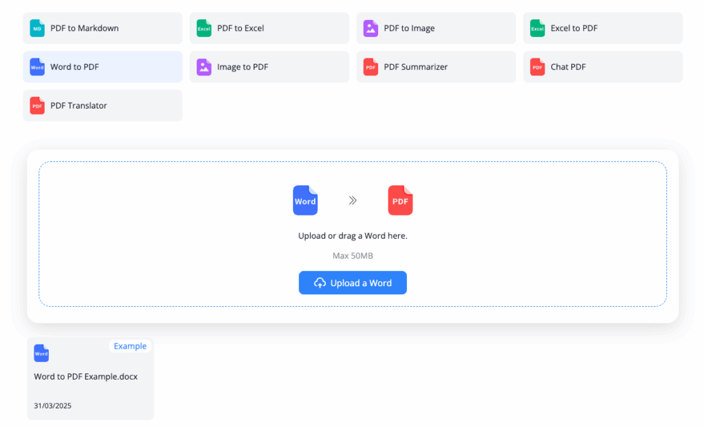 Tool 1: NoteGPT – Best Multi Format Compatible Online Free Word to PDF Converter