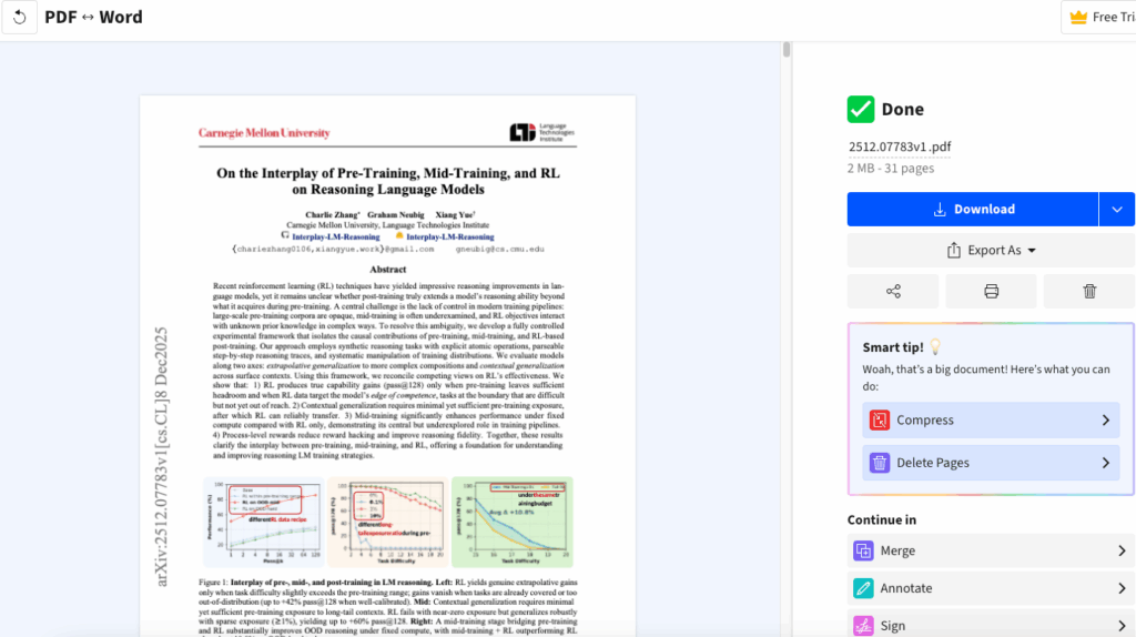 Tool 2: Smallpdf – Fastest Online Free Word to PDF Converter with Intuitive Interface