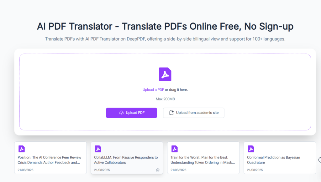 DeepPDF: AI-Enabled PDF Translation with Multifunctional Support