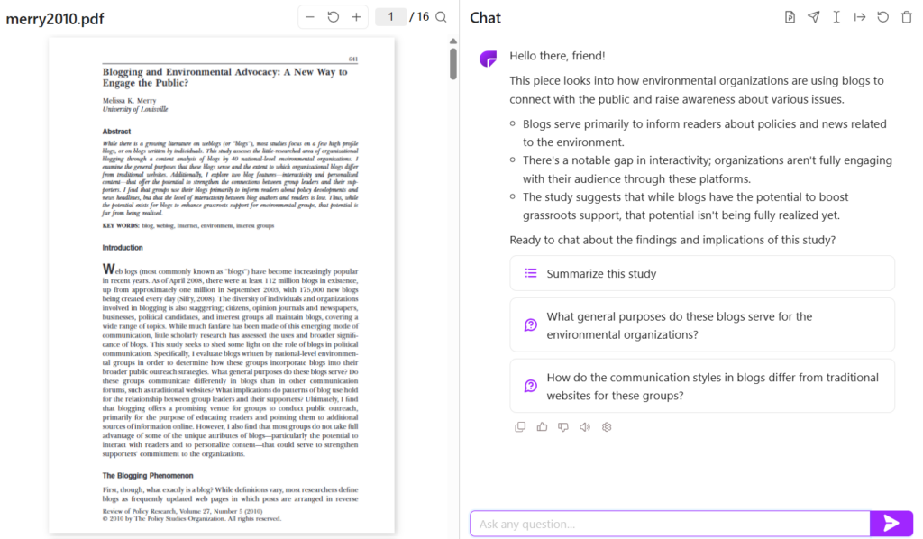 ChatPDF – Conversational but Limited by File Size