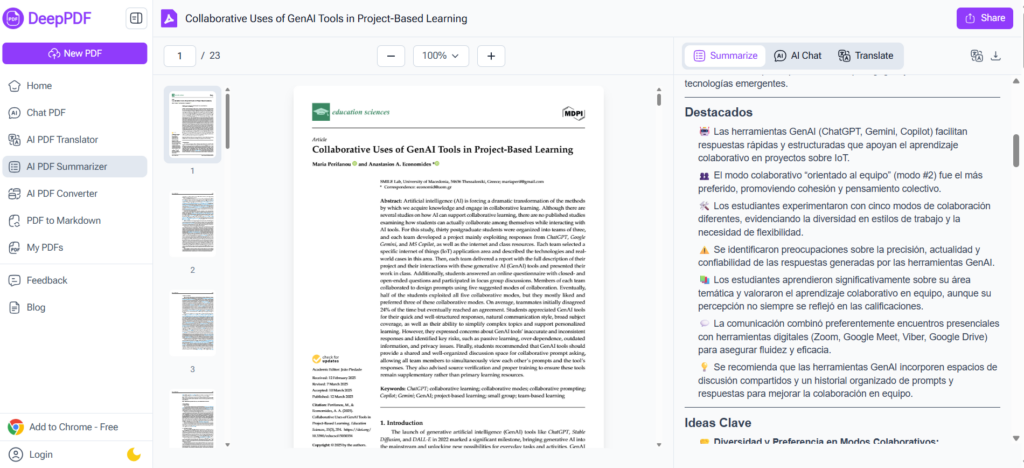 DeepPDF.ai – Summarize and Translate PDFs Instantly