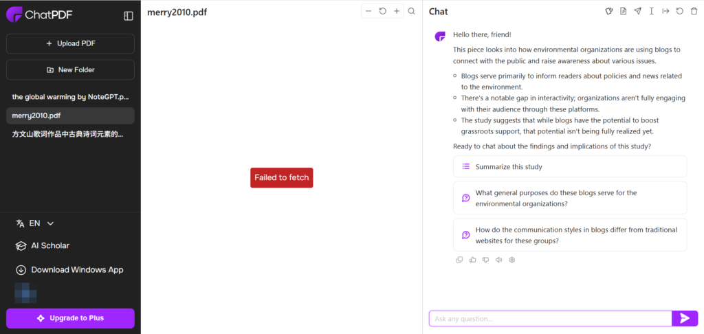 ChatPDF – Reliable and Easy to Use