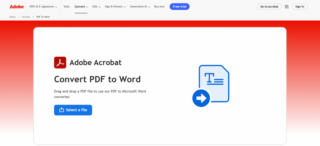 Adobe Acrobat Online – Trusted PDF to Word Free with Brand Reliability