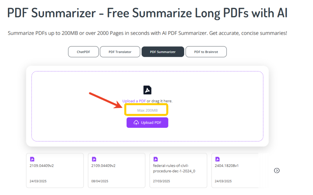 Handle Large PDFs: Supports Files Up to 200MB