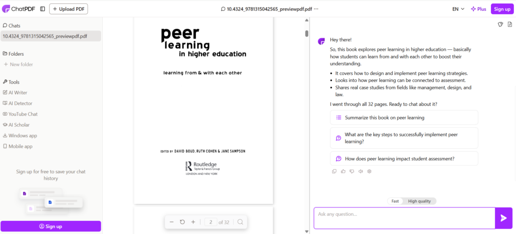 ChatPDF – Streamlined PDF QA Tool with Multi-Language Support
