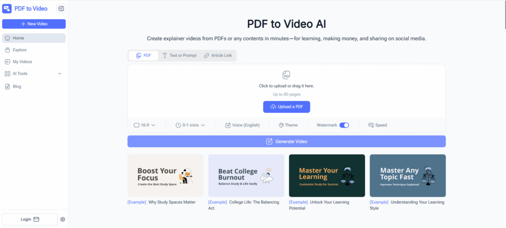 PDF to Video AI – Fast and Free Online PDF to Video Conversion