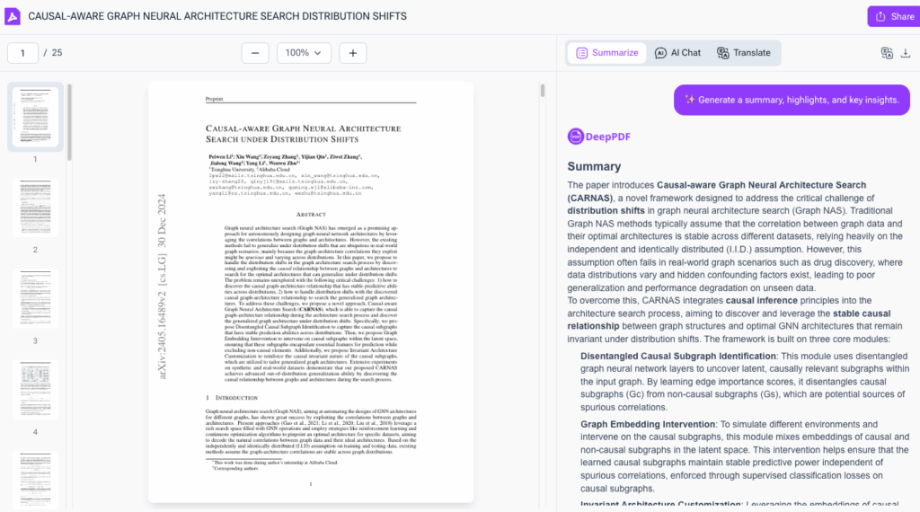 Tool 2: DeepPDF: The Free Online PDF Document Summarizer Powered by ChatGPT​