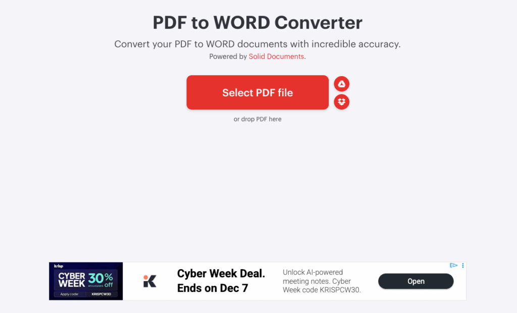 iLovePDF – Online Free PDF to Word Converter (No Installation Needed)