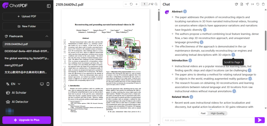 ChatPDF – Quick Answers, but Gets Tired Midway