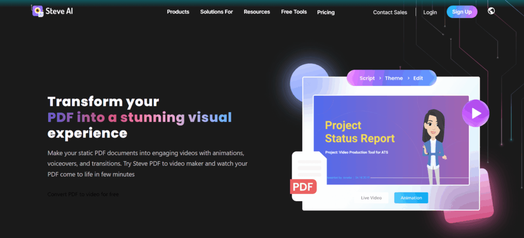 Steve.ai – Creative and Brand-Focused PDF to Video Production