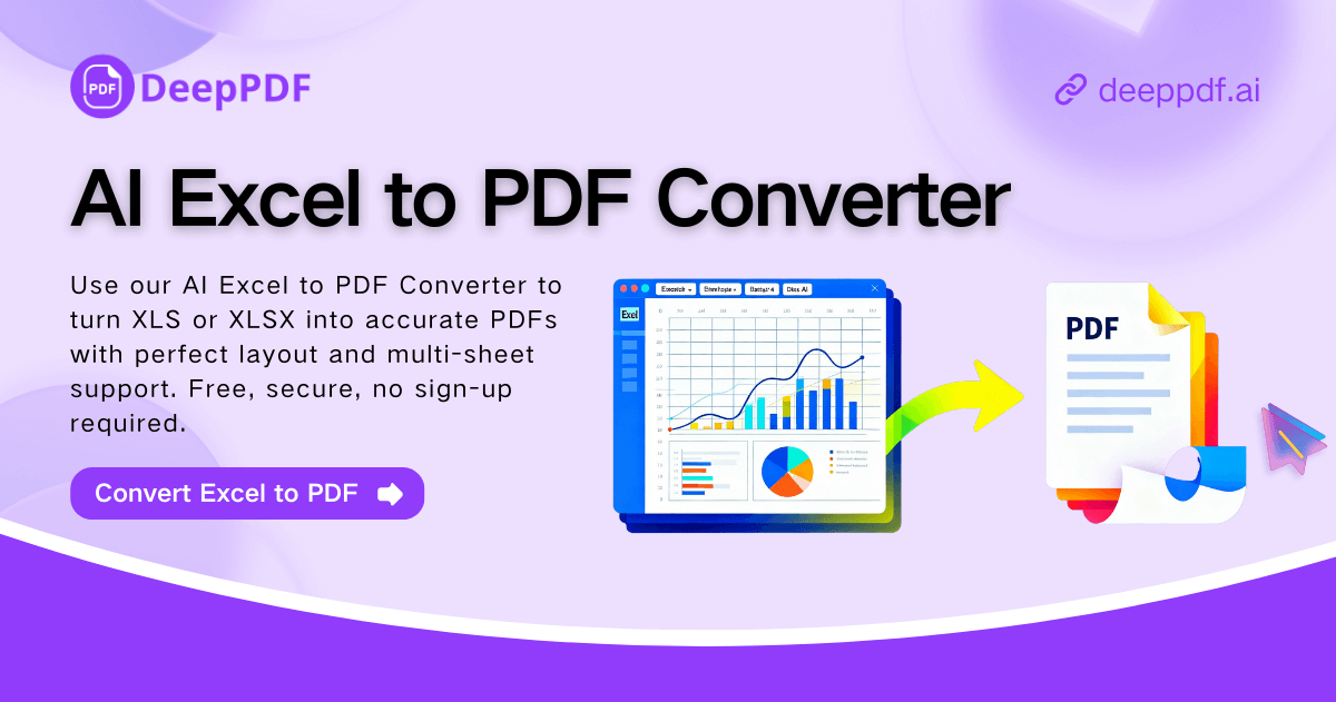 AI Excel to PDF Converter - Free, Secure & No Sign-Up