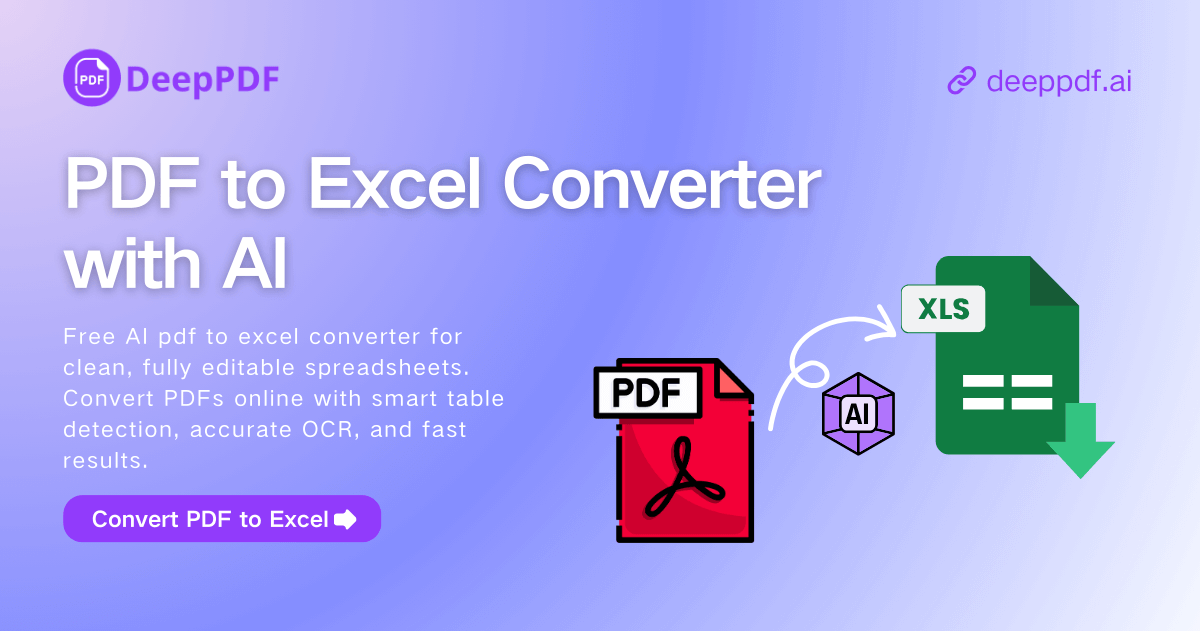PDF to Excel Converter with AI – Free Online, 100% Editable